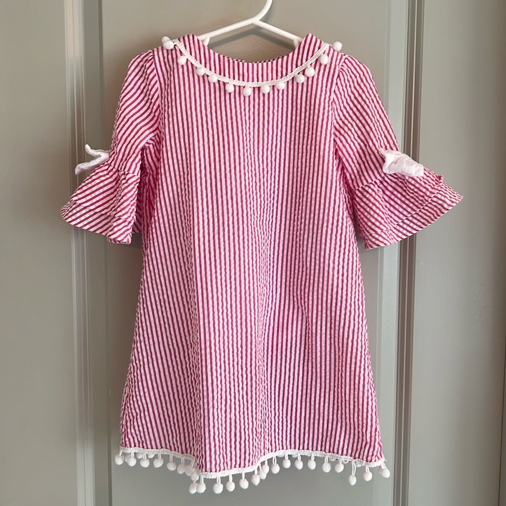 VGUC 3T Seersucker Pink Girls Tunic Dress